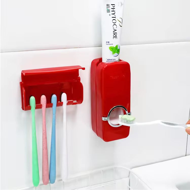 Distributeur dentifrice avec support brosses à dents